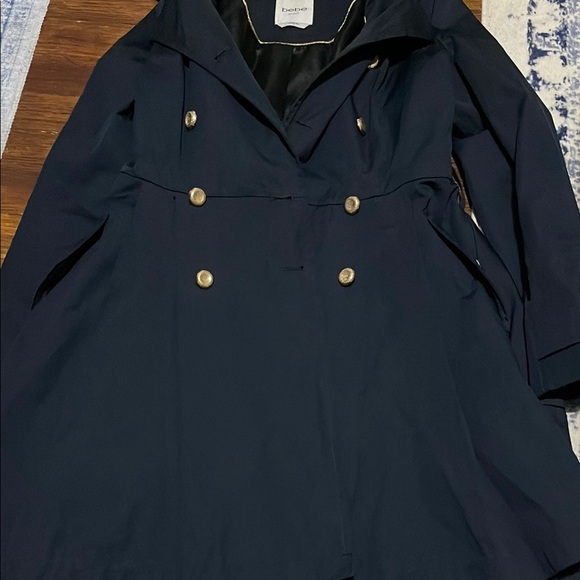 Bebe Black Pleated Bottom Pea Coat- Size Small - Picture 6 of 13